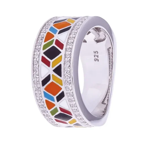 Bague Femme Siena UNA STORIA ARGENT 925/1000 Laqué Multicolore et Oxydes