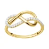 bague femme signe infini empierrée EDORA PLAQUE OR et oxydes