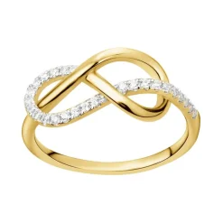 bague femme signe infini empierrée EDORA PLAQUE OR et oxydes