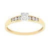 Bague Femme solitaire accompagné OR 375/1000 Jaune et diamants
