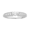 Bague femme solitaire accompagné EDORA ARGENT 925/1000 et Oxydes