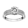 Bague femme solitaire accompagné EDORA ARGENT 925/1000 et Oxydes