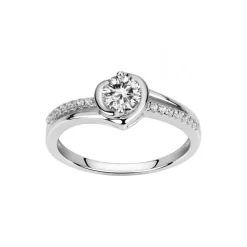 bague femme solitaire accompagné EDORA ARGENT 925/1000 et Oxydes