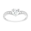 Bague Femme Solitaire Accompagné OR 375/1000 Blanc et Oxydes