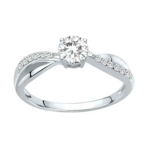 Bague Femme Solitaire Accompagné ARGENT 925/1000 et Oxydes EDO70100130