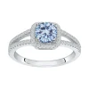 Bague Femme Solitaire Accompagné ARGENT 925/1000 et Spinelle Bleue
