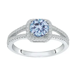 Bague Femme Solitaire Accompagné ARGENT 925/1000 et Spinelle Bleue