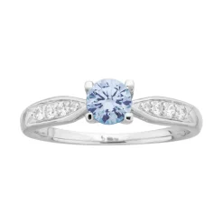 Bague Femme Solitaire Accompagné ARGENT 925/1000 et Spinelle Bleue