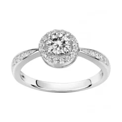 Bague Femme Solitaire ARGENT 925/1000 et Oxydes
