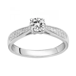 Bague Femme Solitaire ARGENT 925/1000 et Oxydes