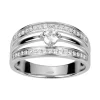Bague Femme Solitaire ARGENT 925/1000 et Oxydes