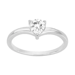 Bague Femme Solitaire ARGENT 925/1000 et Oxyde