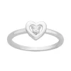Bague Femme Solitaire Cœur EDORA ARGENT 925/1000 et Oxyde EDO70100837
