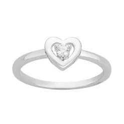 Bague Femme Solitaire Cœur EDORA ARGENT 925/1000 et Oxyde EDO70100837
