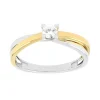 bague femme solitaire EDORA or 750/1000 bicolore et diamant