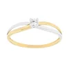bague femme solitaire EDORA OR 375/1000 bicolore et oxyde
