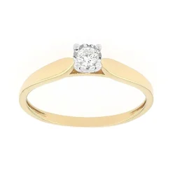 Bague Femme solitaire EDORA OR 375/1000 Jaune et Diamant EDO09ZQ60BB4