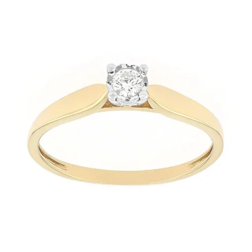 Bague Femme solitaire EDORA OR 375/1000 Jaune et Diamant EDO09ZQ60BB4