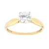 bague femme solitaire EDORA OR 375/1000 jaune et oxyde