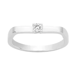 Bague Femme solitaire EDORA ARGENT 925/1000 et oxyde