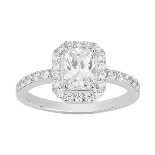 Bague Femme solitaire EDORA ARGENT 925/1000 et oxydes