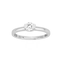 Bague femme solitaire EDORA ARGENT 925/1000 et Oxydes