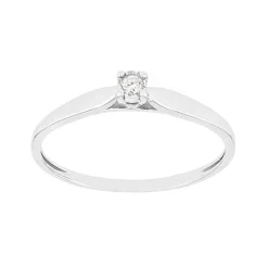 Bague Femme solitaire EDORA OR 375/1000 Blanc et Diamant EDO09ZQ58GB4