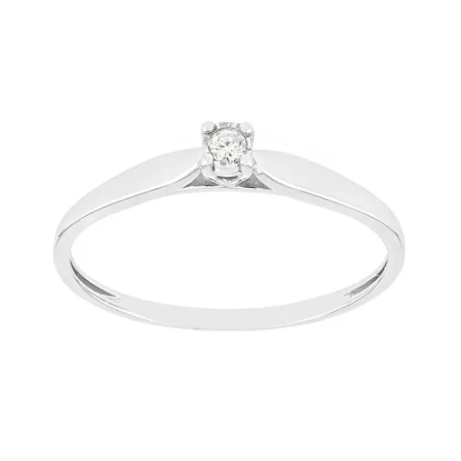Bague Femme solitaire EDORA OR 375/1000 Blanc et Diamant EDO09ZQ58GB4