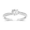 Bague Femme Solitaire EDORA OR 375/1000 Blanc et Oxyde