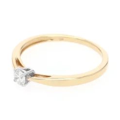 Bague Femme solitaire EDORA OR 750/1000 Jaune et Diamant