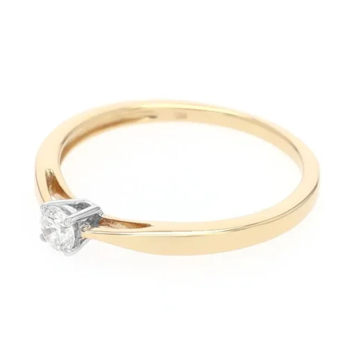 Bague Femme solitaire EDORA OR 750/1000 Jaune et Diamant