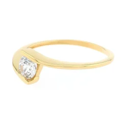 Bague Femme Solitaire EDORA OR 375/1000 Jaune et Oxyde