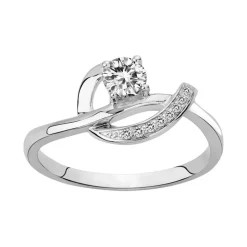 Bague femme solitaire entrelacé EDORA ARGENT 925/1000 et Oxydes