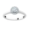 Bague Femme Solitaire Entouré Maya n°1 OR 750/1000 Blanc et Diamants 0,38 Carat CR86169DW