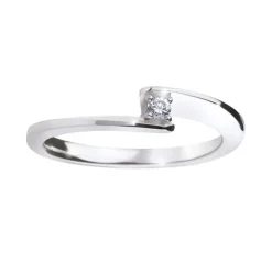Bague Femme Solitaire Envol GAREL OR 750/1000 Blanc et Diamants 04BB06G