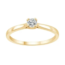 Bague Femme Solitaire EVIDENCE N°2 OR 750/1000 Jaune et Diamant 0,15 Carat CR48164D