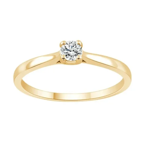 Bague Femme Solitaire EVIDENCE N°2 OR 750/1000 Jaune et Diamant 0,15 Carat CR48164D