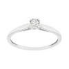 Bague Femme solitaire OR 375/1000 blanc et diamant pastillé