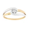 Bague Femme Solitaire OR 375/1000 Bicolore et Diamant