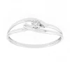 Bague Femme Solitaire OR 375/1000 Blanc et Diamant