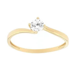 Bague Femme Solitaire OR 375/1000 Jaune et Oxyde