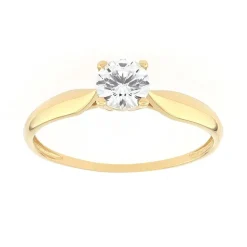 Bague Femme Solitaire OR 375/1000 Jaune et Oxyde