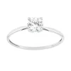 Bague Femme Solitaire OR 375/1000 Blanc et Oxyde