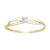 Bague Femme Solitaire OR 375/1000 Bicolore et Oxyde