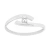 Bague Femme Solitaire OR 375/1000 Blanc et Oxyde