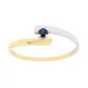Bague Femme solitaire OR 375/1000 bicolore et saphir