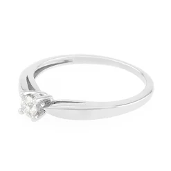 Bague Femme solitaire OR 375/1000 blanc et diamant