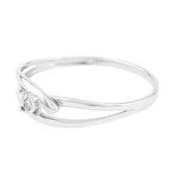 Bague Femme Solitaire OR 375/1000 Blanc et Diamant