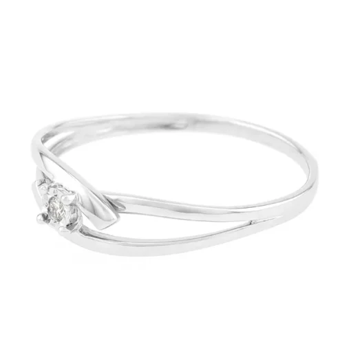 Bague Femme Solitaire OR 375/1000 Blanc et Diamant