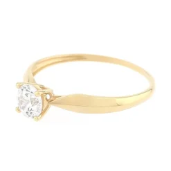 Bague Femme Solitaire OR 375/1000 Jaune et Oxyde